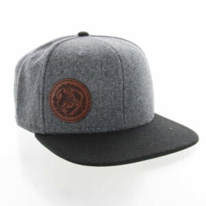 Flat Bill Wool Cap with Leather Patch
