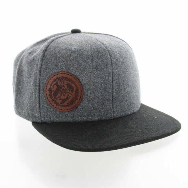 Flat Bill Wool Cap with Leather Patch